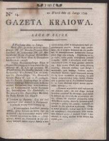 Gazeta Kraiowa. R. 1794 Nr 14