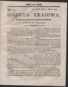 Gazeta Kraiowa. R. 1794 Nr 20