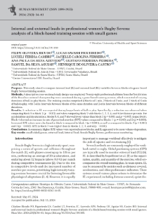 Internal and external loads in professional women’s Rugby Sevens:analysis of a block-based training session with small games