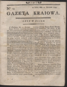 Gazeta Kraiowa. R. 1794 Nr 29