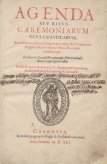 [Agenda ad uniformem ecclesiarum per universas provincias Regni Poloniae usum. Cz. 2]