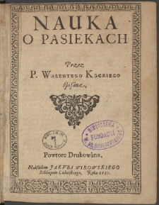 Nauka O Pasiekach [...] Powtornie Drukowana. [Wydanie B]