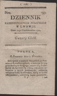 Dziennik Patryotycznych Politykow w Lwowie. R. 1794 Nr 159