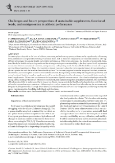 Challenges and future perspectives of sustainable supplements, functional foods, and nutrigenomics in athletic performance