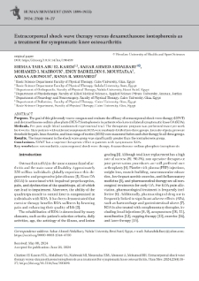 Extracorporeal shock wave therapy versus dexamethasone iontophoresis as a treatment for symptomatic knee osteoarthritis