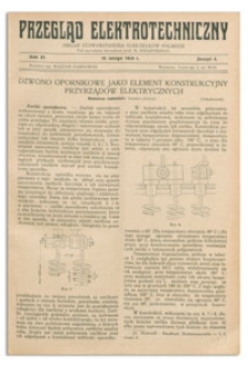 Przegląd Elektrotechniczny. Rok XI, 15 Lutego 1929, Zeszyt 4