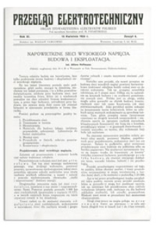 Przegląd Elektrotechniczny. Rok XI, 15 Kwietnia 1929, Zeszyt 8