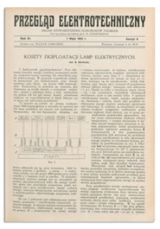 Przegląd Elektrotechniczny. Rok XI, 1 Maja 1929, Zeszyt 9