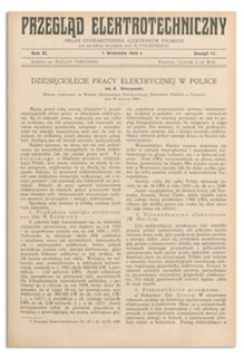 Przegląd Elektrotechniczny. Rok XI, 1 Września 1929, Zeszyt 17