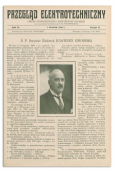Przegląd Elektrotechniczny. Rok XI, 1 Grudnia 1929, Zeszyt 23