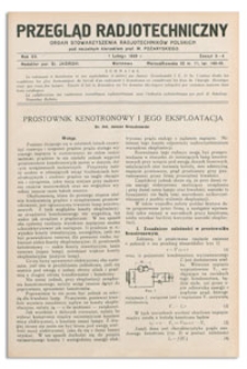 Przegląd Radjotechniczny. Rok VII, 1 Lutego 1929, Zeszyt 3-4