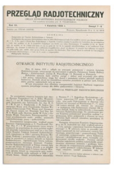 Przegląd Radjotechniczny. Rok VII, 1 Kwietnia 1929, Zeszyt 7-8