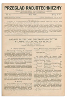 Przegląd Radjotechniczny. Rok VII, 1 Maja 1929, Zeszyt 9-10