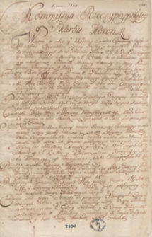 Excerpt z uniwersału przez Komisyą Rz[eczy]p[osp]litey Skarbu Koronnego dnia 10 m[iesią]ca lutego roku 1766 wydanego