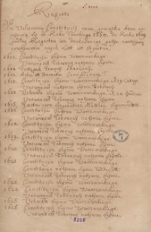 Regestr konstytucyi [z lat 1611-1712]