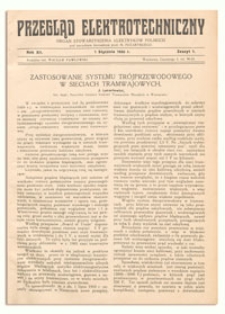 Przegląd Elektrotechniczny. Rok XII, 1 Stycznia 1930, Zeszyt 1