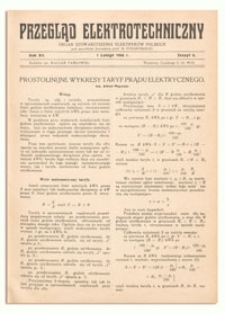 Przegląd Elektrotechniczny. Rok XII, 1 Lutego 1930, Zeszyt 3
