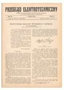 Przegląd Elektrotechniczny. Rok XII, 1 Marca 1930, Zeszyt 5