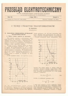 Przegląd Elektrotechniczny. Rok XII, 1 Maja 1930, Zeszyt 9
