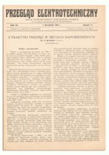 Przegląd Elektrotechniczny. Rok XII, 1 Września 1930, Zeszyt 17