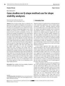 Case studies on Q-slope method use for slope stability analyses