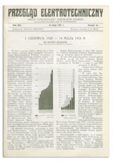 Przegląd Elektrotechniczny. Rok XIII, 15 Maja 1931, Zeszyt 10