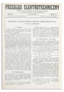 Przegląd Elektrotechniczny. Rok XIII, 1 Czerwca 1931, Zeszyt 11