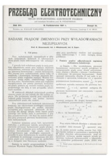 Przegląd Elektrotechniczny. Rok XIII, 15 Października 1931, Zeszyt 20