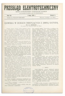 Przegląd Elektrotechniczny. Rok XV, 1 Maja 1933, Zeszyt 9