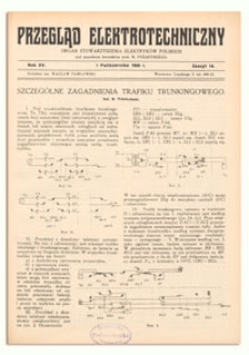 Przegląd Elektrotechniczny. Rok XV, 1 Października 1933, Zeszyt 19