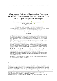 Continuous Software Engineering Practices in AI/ML Development Past the Narrow Lens of MLOps: Adoption Challenges