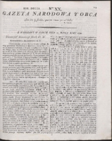 Gazeta Narodowa Y Obca. R. 1792 Nr 20