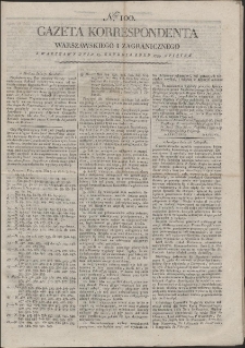 Gazeta Korrespondenta Warszawskiego i Zagranicznego. R. 1799 Nr 100