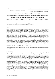 Kinetics study and reaction mechanism for titanium dissolution from rutile ores and concentrates using sulfuric acid solutions