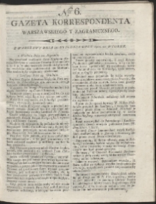 Gazeta Korrespondenta Warszawskiego i Zagranicznego. R. 1800 Nr 6
