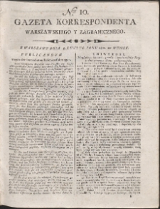 Gazeta Korrespondenta Warszawskiego i Zagranicznego. R. 1800 Nr 10