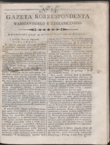 Gazeta Korrespondenta Warszawskiego i Zagranicznego. R. 1800 Nr 14