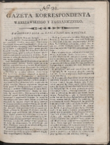 Gazeta Korrespondenta Warszawskiego i Zagranicznego. R. 1800 Nr 21