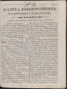 Gazeta Korrespondenta Warszawskiego i Zagranicznego. R. 1800 Nr 23
