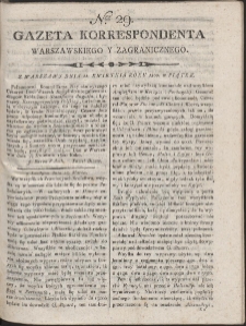 Gazeta Korrespondenta Warszawskiego i Zagranicznego. R. 1800 Nr 29
