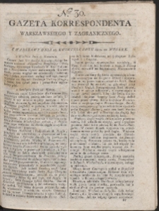 Gazeta Korrespondenta Warszawskiego i Zagranicznego. R. 1800 Nr 30