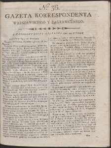 Gazeta Korrespondenta Warszawskiego i Zagranicznego. R. 1800 Nr 36