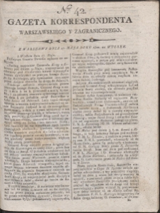 Gazeta Korrespondenta Warszawskiego i Zagranicznego. R. 1800 Nr 42