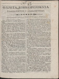 Gazeta Korrespondenta Warszawskiego i Zagranicznego. R. 1800 Nr 43