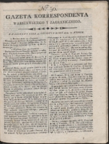 Gazeta Korrespondenta Warszawskiego i Zagranicznego. R. 1800 Nr 50