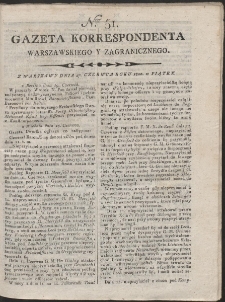 Gazeta Korrespondenta Warszawskiego i Zagranicznego. R. 1800 Nr 51