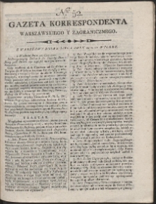 Gazeta Korrespondenta Warszawskiego i Zagranicznego. R. 1800 Nr 52