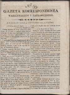 Gazeta Korrespondenta Warszawskiego i Zagranicznego. R. 1800 Nr 59