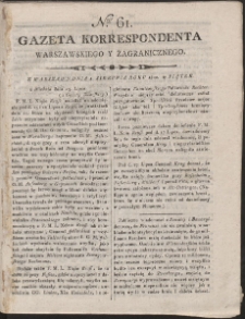 Gazeta Korrespondenta Warszawskiego i Zagranicznego. R. 1800 Nr 61