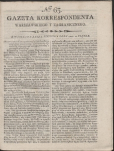 Gazeta Korrespondenta Warszawskiego i Zagranicznego. R. 1800 Nr 63